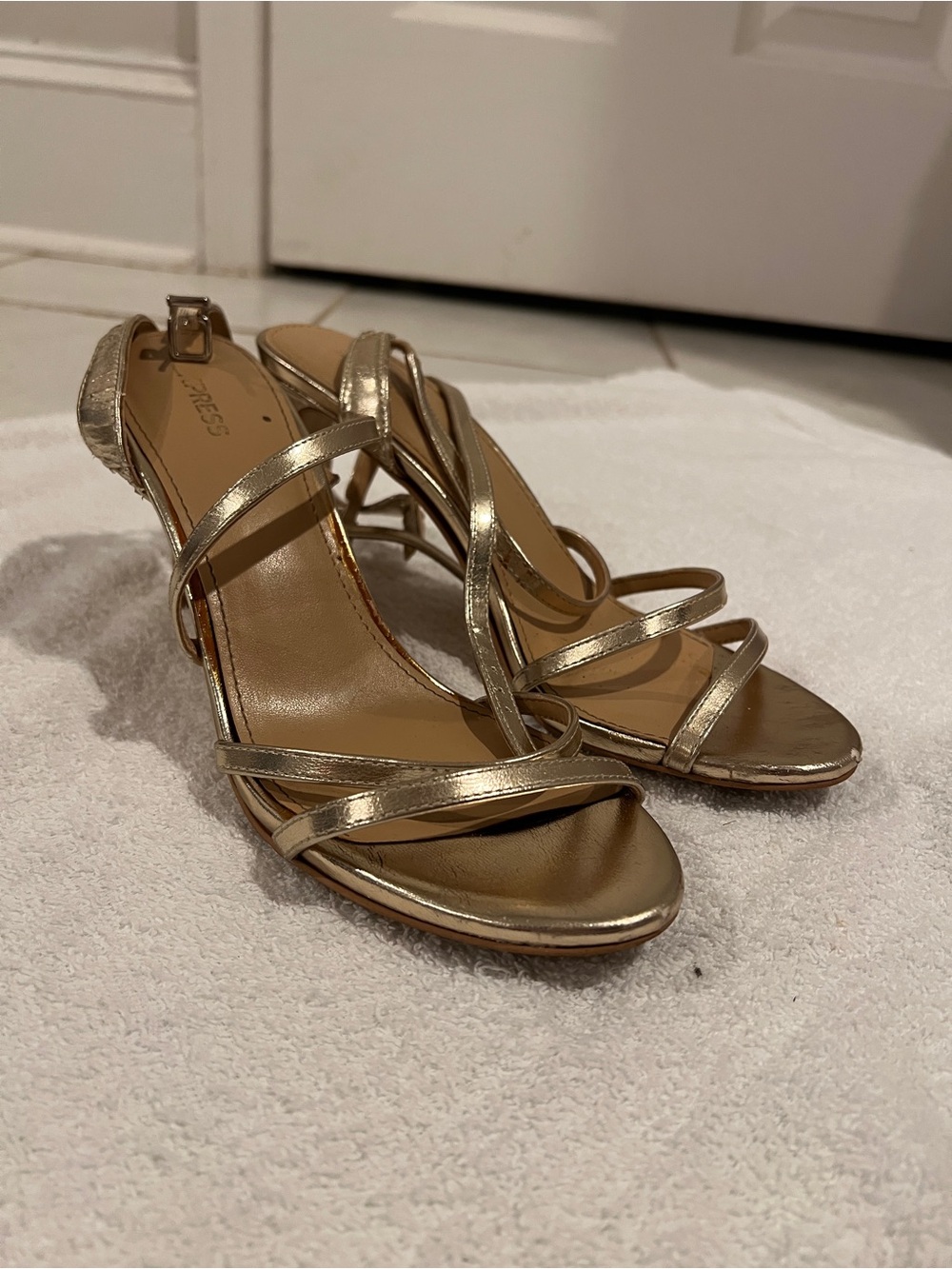 Well worn strappy heels